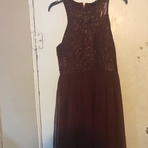 Burglary maroon formal dress